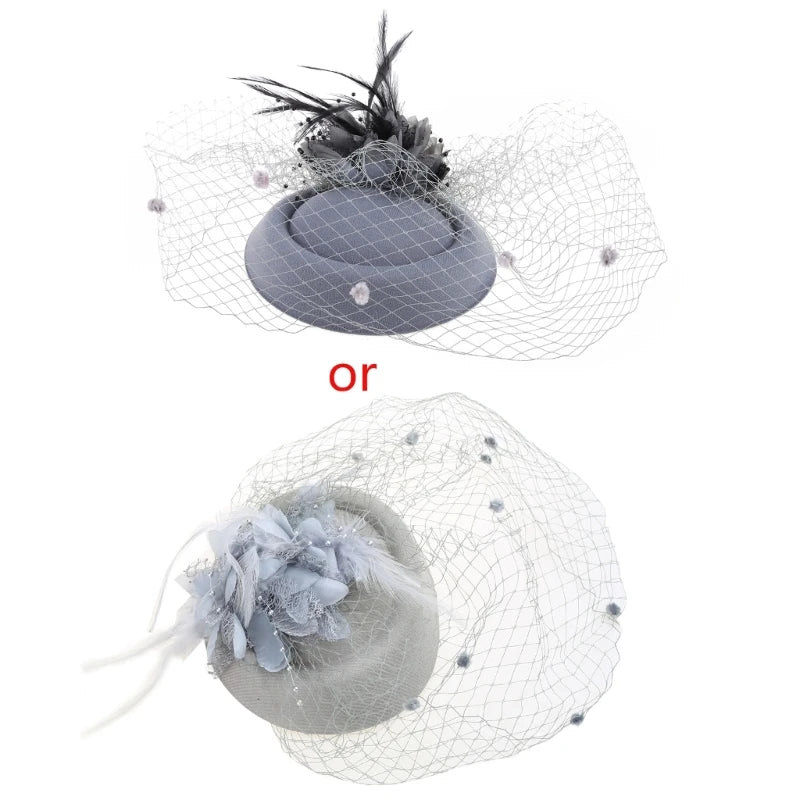 Fascinator Hats for Women & Girls.  Feather/Flower Bridal Hair Accessories, Wedding Party, Special Occasions