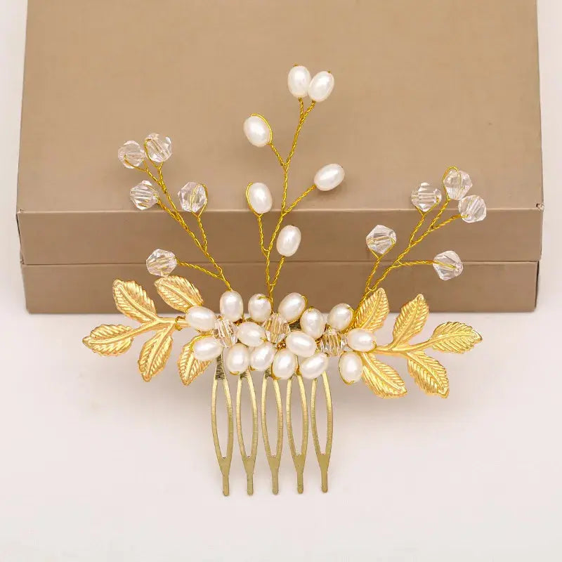 Silver/Gold/Pearl/Rhinestone Hair Accessories, Crystal Bridal Headdress/Hair Combs for Women & Girls-hair accessories-SWEET T 52