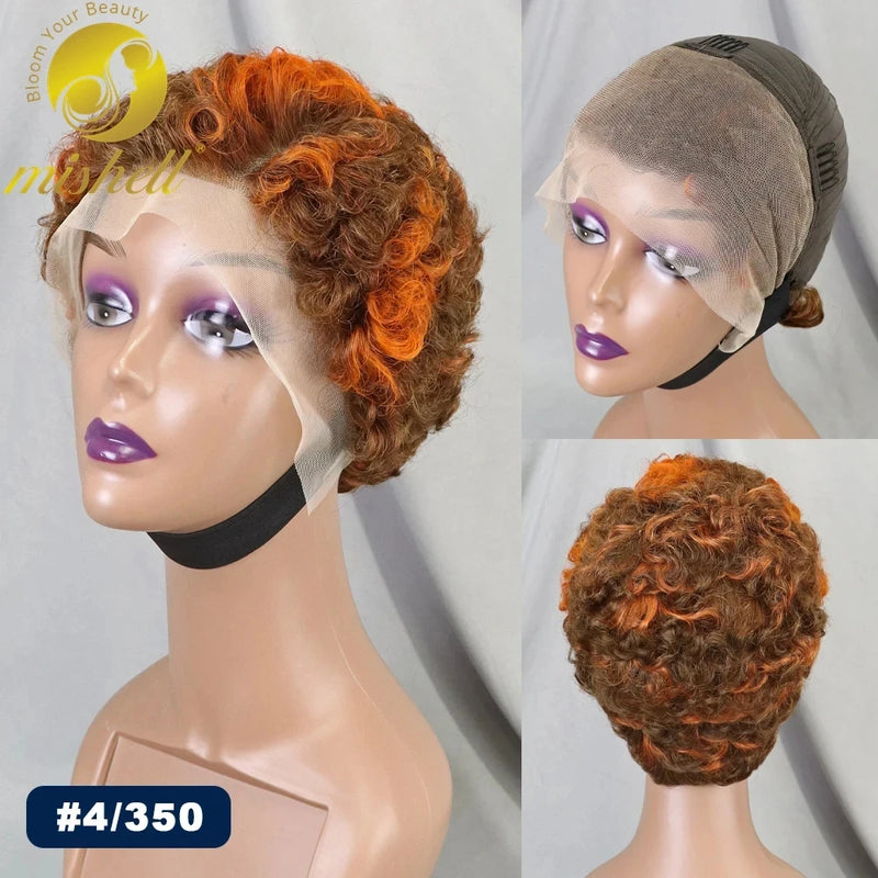 Gray Pixie Cut Wig Bob Human Hair Wigs 180% Density 13x4 Transparent Lace Frontal Short Bob Wig Brazilian Remy Hair for Women Sweet T 52