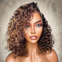 427 Highlight Bob Wig Human Hair Glueless Deep Wave Frontal Wig 5X5 Hd Lace Closure Wig Brazilian Hair Short Bob Wig 250 Density Sweet T 52