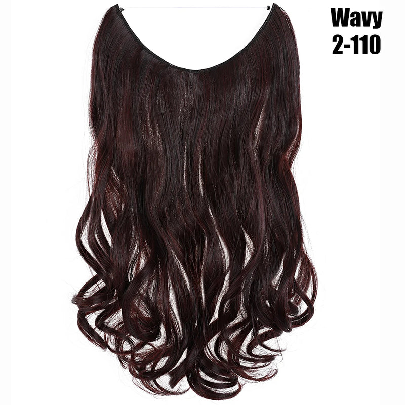 Synthetic 20 Inch Invisible Wire, No Clip-In, Hair Extensions, Fish Line Hairpieces/Hair Extensions Fake Hair For Women