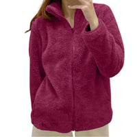 Women's Fluffy Fleece Zip-Up Jacket