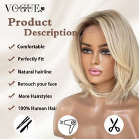 LUX VOGUE Dusk Sand Gold Balayage Color 100% Human Hair Wig Layer 260% Density Salon Quality 13x6 Upgrade Nude Color Lace Wig Sweet T 52