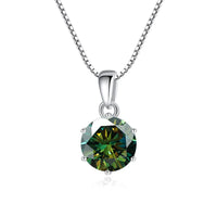 1 Carat Moissanite Pendant Necklace, Marked 925 Sterling Silver