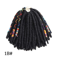 Faux Locks Crochet Hair Natural Hair Extensions Synthetic Crochet Braiding Hair Dreadlocks with Colored Line Short Hair Bundles SWEET T 52