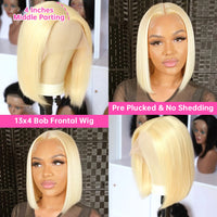 613 Blonde Bob Wig for Women — 13x4 & 13x6 Lace Front, Blunt Cut, Ships from USA