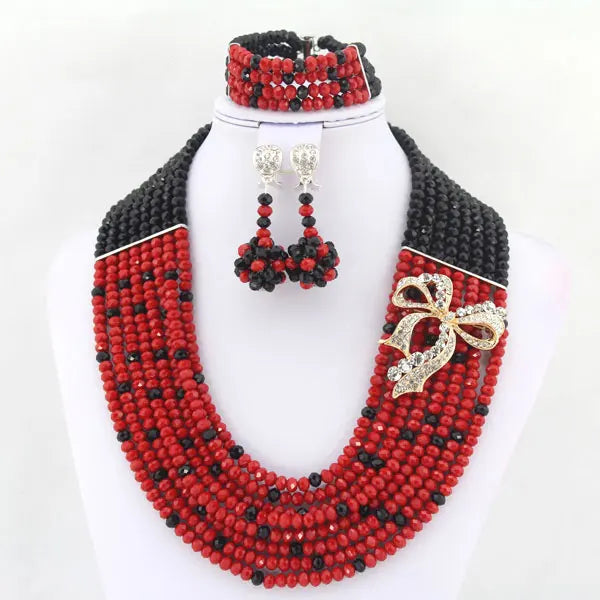 African Beads Jewelry Set Nigerian Wedding African Beads Jewelry Set Crystal African Jewelry Sets  ABJ176