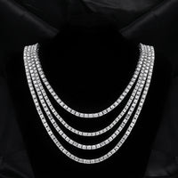 Hip Hop 5MM Tennis Chain Iced Out Bracelet/Necklace for Men - Silver/Gold