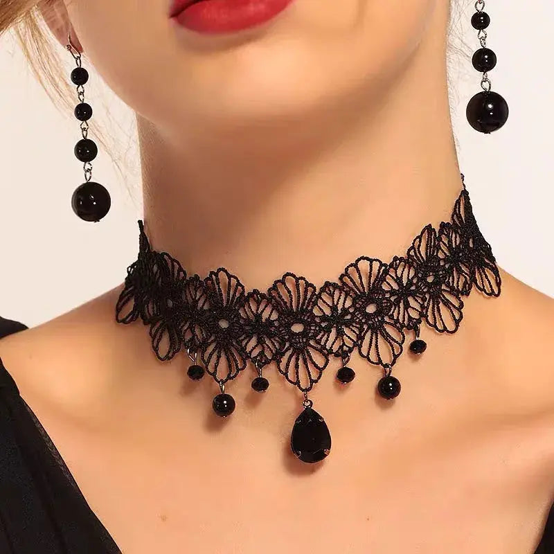 Velvet Fashion Choker Necklace for Women & Girls - Vintage Lace Necklace with Pendants-necklace-SWEET T 52