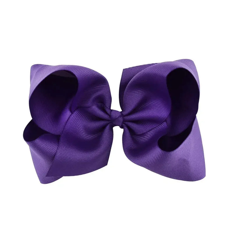 6 Inch Big Grosgrain Ribbon, Solid Color, Hair Bows with Clips. Boutique Headwear Accessories  for Kids