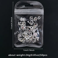 50Pcs 3D Silver Bowknot/Crown Metal Nail Charms With Tassel Pendant - Butterfly Nail Art Decorations, Mixed Shiny Manicure Supplies