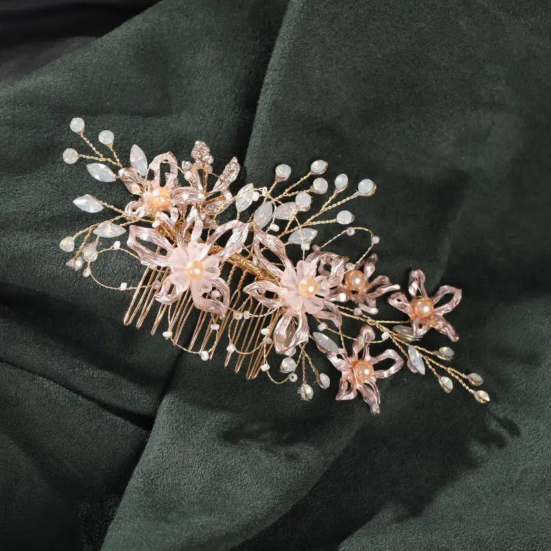 Silver/Gold/Pearl/Rhinestone Hair Accessories, Crystal Bridal Headdress/Hair Combs for Women & Girls-hair accessories-SWEET T 52