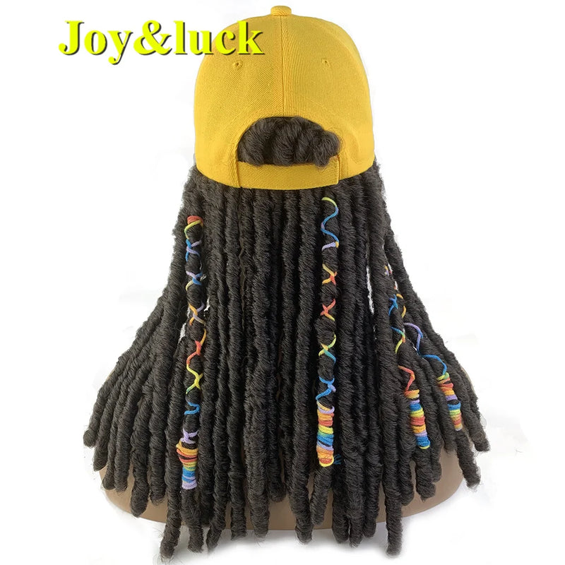 Yellow Synthetic Hat/Hair Wig,  Dread Lock Wig, with Cap for Women & Girls. Recreational Baseball Hair/Hat