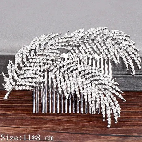 Wedding Hair Combs Bridal Hair Accessories For Women Hair Jewelry Silver Color Pearl Rhinestone Head Jewelry Women Accessories-hair accessories-SWEET T 52