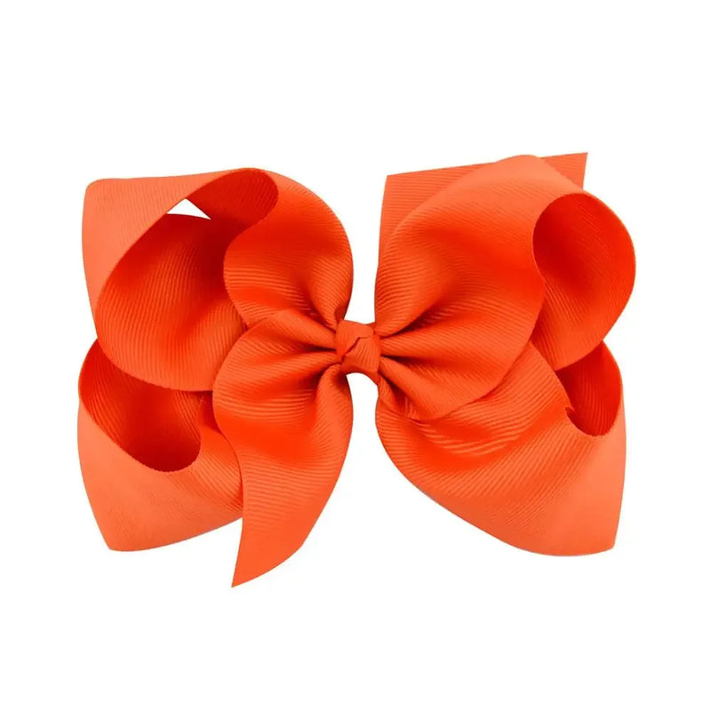 6 Inch Big Grosgrain Ribbon, Solid Color, Hair Bows with Clips. Boutique Headwear Accessories  for Kids