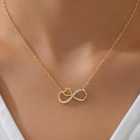 Minimalist Infinity Heart Necklace for Women - Zircon Pendant Chain