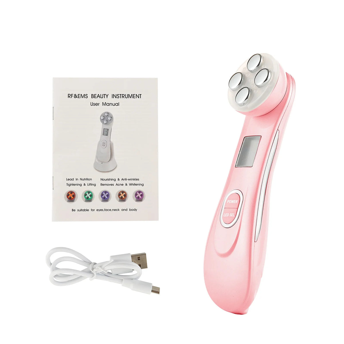 5-IN-1 RF Radio Frequency EMS Electroporation LED Photon Beauty Device. Skin Lifting, Tightening, Anti-Wrinkle Skin Care, Face Massager