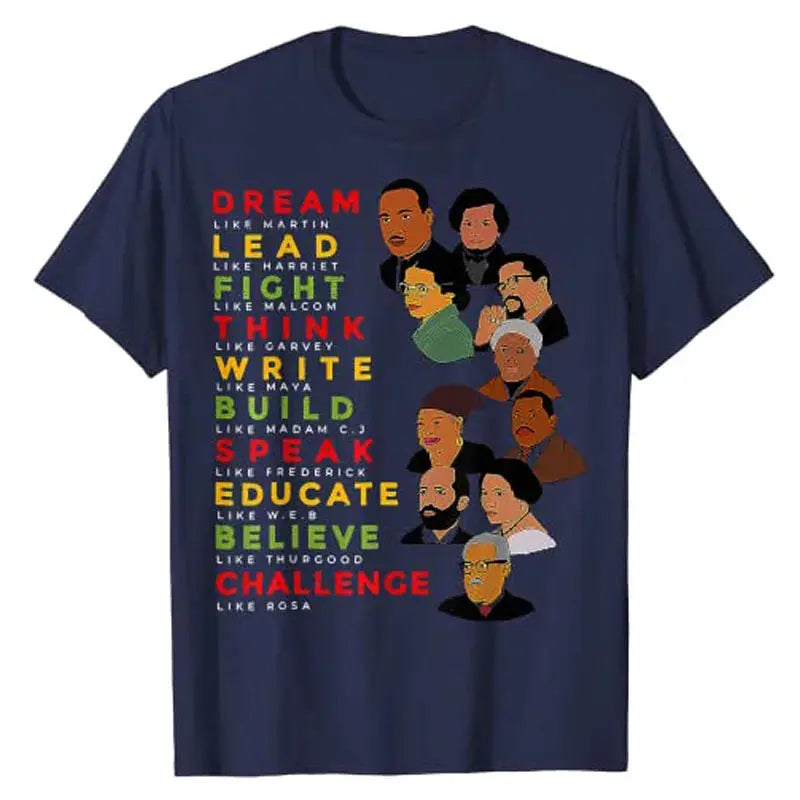 Dream Like Martin/Lead Like Harriet Black Pride T-Shirts, Short Sleeves in Many Colors-Shirts & tops-SWEET T 52