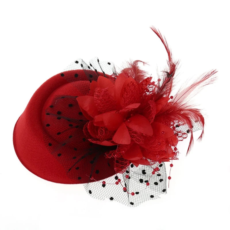 Fascinator Hats for Women & Girls.  Feather/Flower Bridal Hair Accessories, Wedding Party, Special Occasions