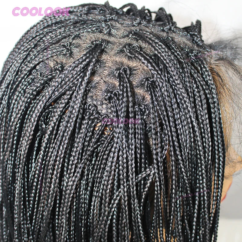10" Short Bob Wigs Synthetic Braided Wigs For Women Box Braid Full Lace Wig Braid African Cornrow Braids Lace Wigs Cheap Sweet T 52