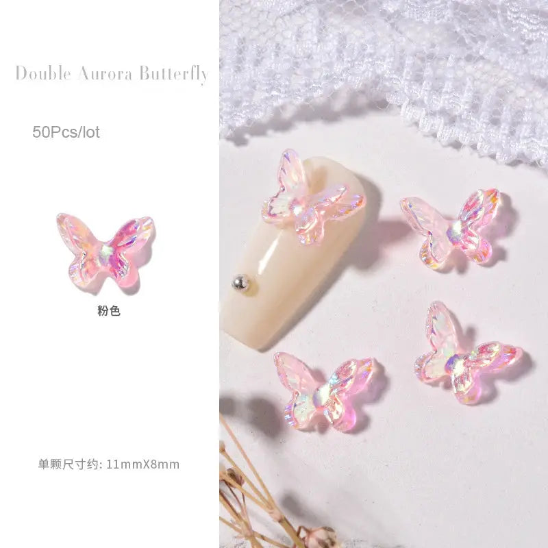 1 Bag Random Luxury Nail Art Dangle Jewelry, Mixed Style Nail Charms, Rhinestones 3D, 50 Pieces - SWEET T 52