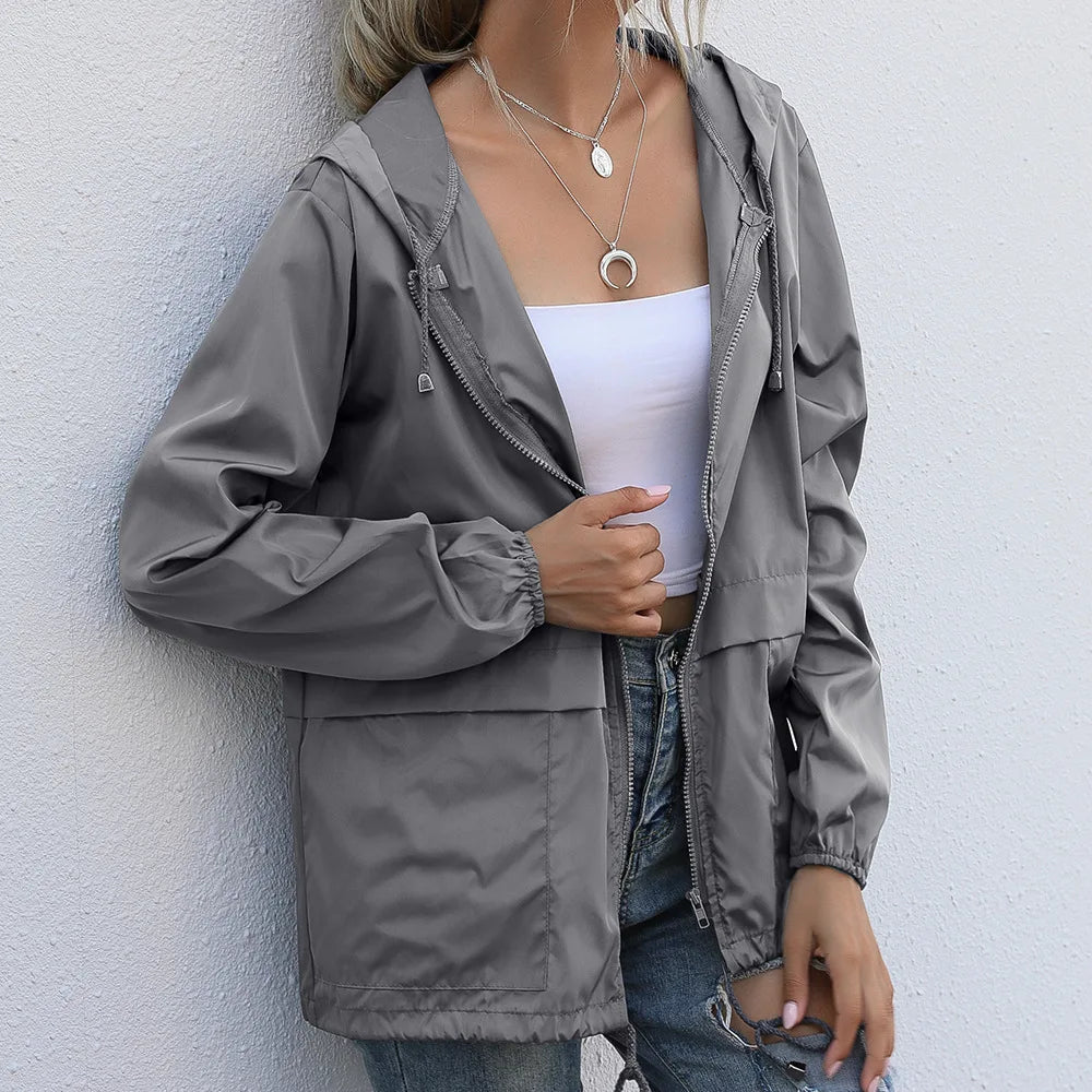Women's Waterproof Hooded Rain Jacket