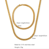Stainless Steel NK Snake Chain Necklace/Twist Bracelet for Women. Jewelry Set, Gold in Color - DIY Accessories