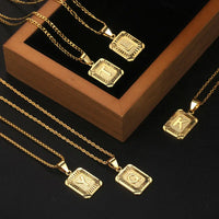 Initial Letter Pendant Necklace, Stainless Steel