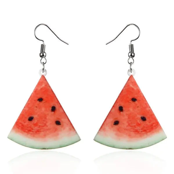 New Fashion Strawberry Cake Earrings for Women. Resin Handmade Cute Watermelon/Lemon Drop Earrings.