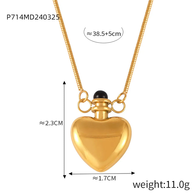 Stainless Steel Heart Pendant Necklace for Women & Girls. Fashion Fine Chain Necklace, Gold Plated Jewelry-Necklace-SWEET T 52