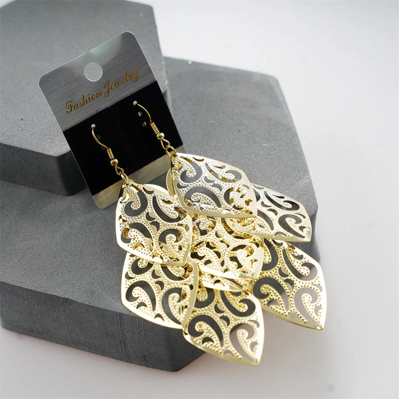 10 Pair/Lot Trendy Geometric Drop Hoop Earrings for Women & Girls. Fashion Silver/Gold Plated Jewelry Accessories-earrings-SWEET T 52
