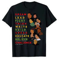 Dream Like Martin/Lead Like Harriet Black Pride T-Shirts, Short Sleeves in Many Colors-Shirts & tops-SWEET T 52