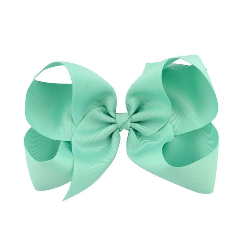 6 Inch Big Grosgrain Ribbon, Solid Color, Hair Bows with Clips. Boutique Headwear Accessories  for Kids