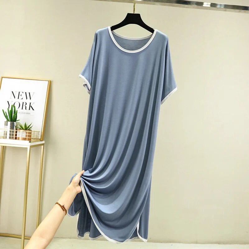 Soft Sleepwear For Women & Girls -  Plus Size, Short Sleeve, Loose Casual Homewear/Nightdress