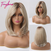Short Straight Synthetic Wigs for Women with Bangs - Short Straight Bob Hair Wigs