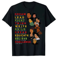 Dream Like Martin/Lead Like Harriet Black Pride T-Shirts, Short Sleeves in Many Colors-Shirts & tops-SWEET T 52