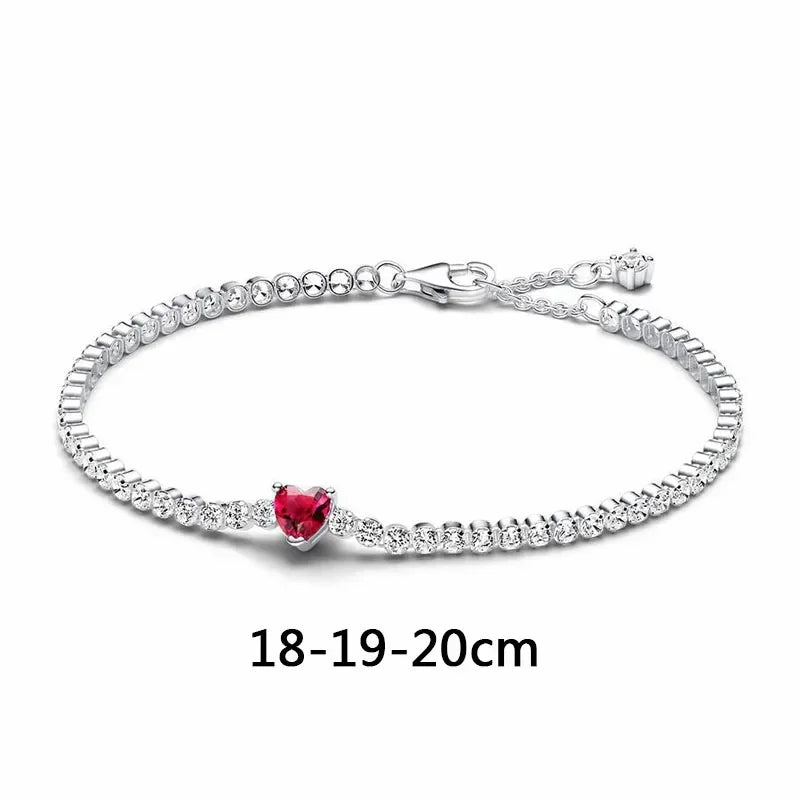 Light luxury Women's Jewelry, 925 Sterling Silver Classic Heart-shaped Series Bracelet/Necklace Set