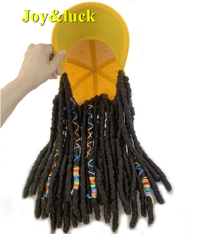 Yellow Synthetic Hat/Hair Wig,  Dread Lock Wig, with Cap for Women & Girls. Recreational Baseball Hair/Hat