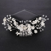 Luxury Crystal Pearl Flower Hair Comb/Headband/Tiara For Women & Girls - Bridal Wedding Hair Accessories/Hair Jewelry-hair accessories-SWEET T 52