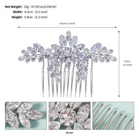 Bridal Hair Comb Fashion, Crystal Zirconia Wedding/Bride Side Clip Hair Comb. Luxury Hair Jewelry for Women