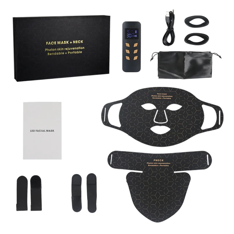 LED Photon Beauty Infrared Mask Instrument, USB Electronic Mask for Rejuvenation, Lighten Fine Lines, Brighten Skin Tone & Repair Skin