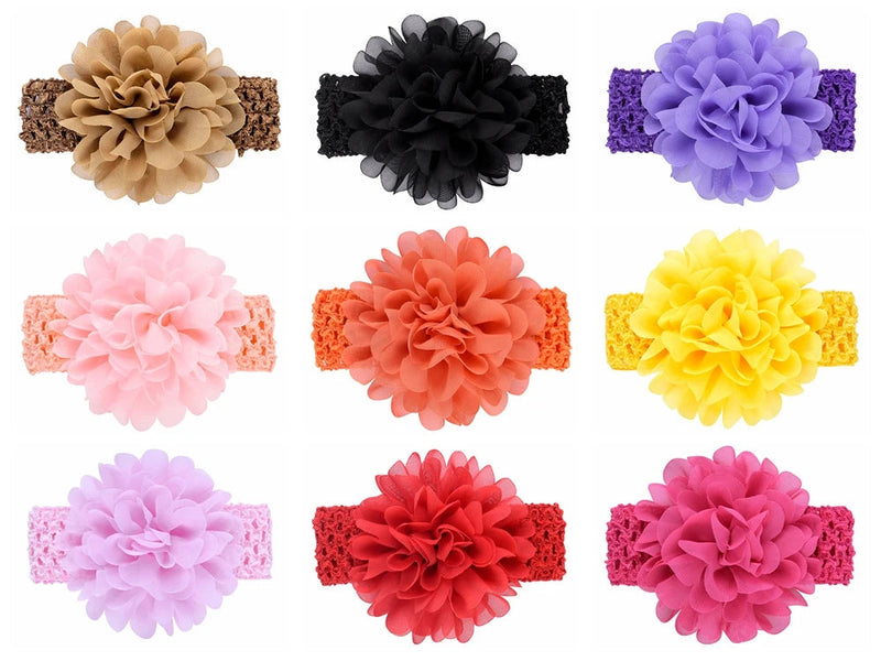 Head Band for Infants/Toddlers - Girls' Headbands, Chiffon Flower, Soft Stretchy Hair Band Accessories Sweet T 52