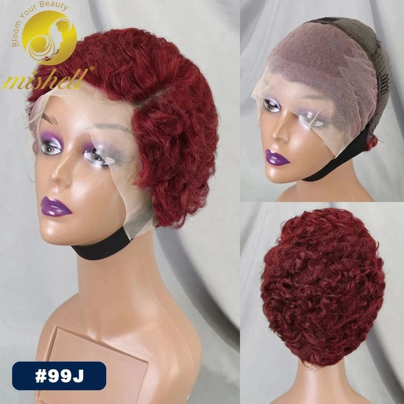 Gray Pixie Cut Wig Bob Human Hair Wigs 180% Density 13x4 Transparent Lace Frontal Short Bob Wig Brazilian Remy Hair for Women Sweet T 52