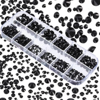 12Gird Box Multi Size AB/Colorful Non-Hotfix Rhinestones Flatback Crystal Diamond Gems 3D Glitter Nail Art Luxurious Decorations