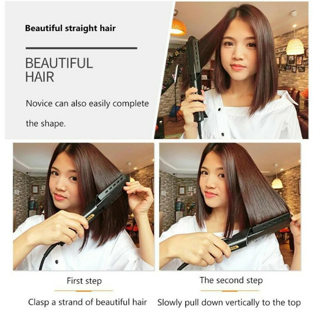 Hair Straightener for Women - Four-gear Temperature Adjustment Ceramic Tourmaline Ionic Flat Iron, Widen Panel