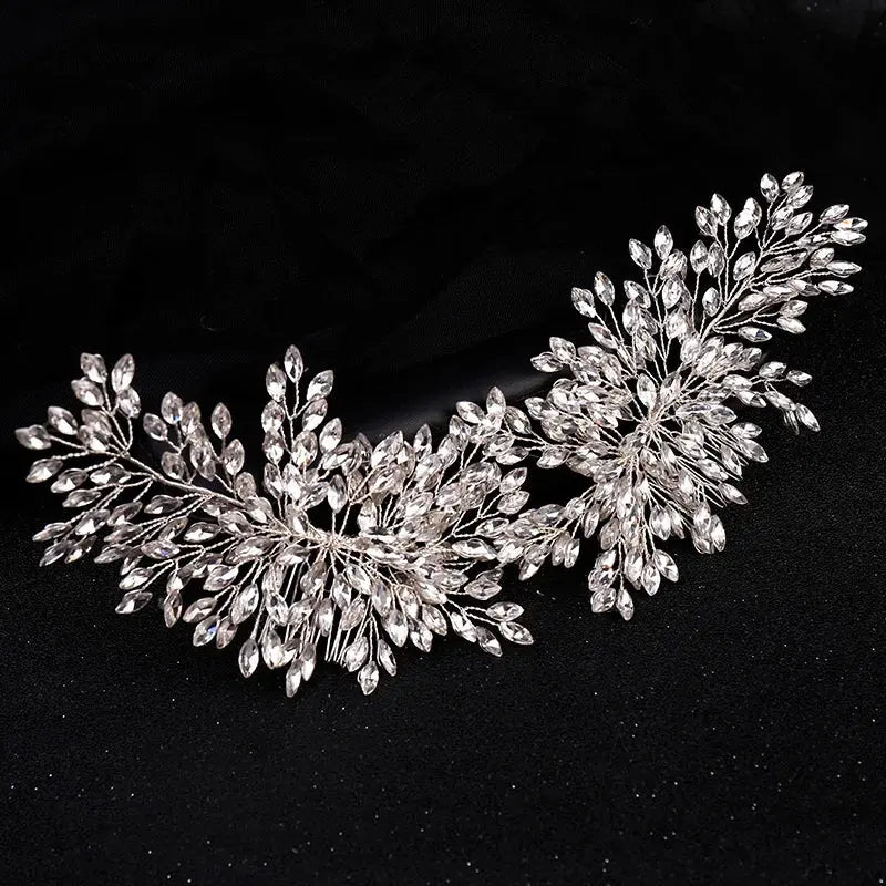 Luxury Crystal Pearl Flower Hair Comb/Headband/Tiara For Women & Girls - Bridal Wedding Hair Accessories/Hair Jewelry-hair accessories-SWEET T 52