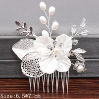 Wedding Hair Combs Bridal Hair Accessories For Women Hair Jewelry Silver Color Pearl Rhinestone Head Jewelry Women Accessories-hair accessories-SWEET T 52