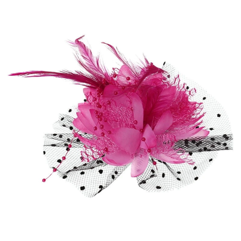 Fascinator Hats for Women & Girls.  Feather/Flower Bridal Hair Accessories, Wedding Party, Special Occasions