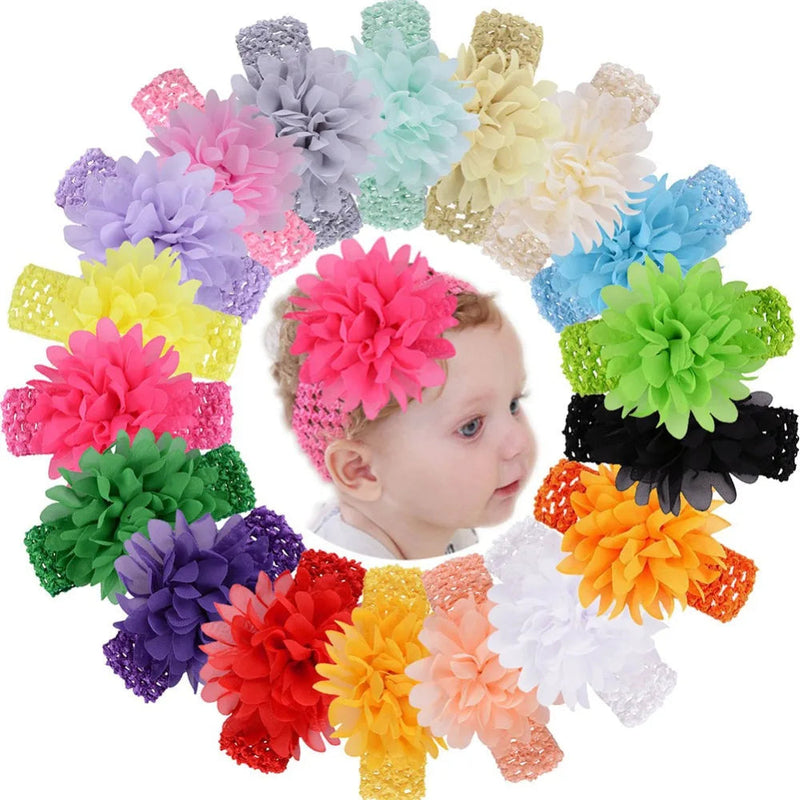 Head Band for Infants/Toddlers - Girls' Headbands, Chiffon Flower, Soft Stretchy Hair Band Accessories Sweet T 52