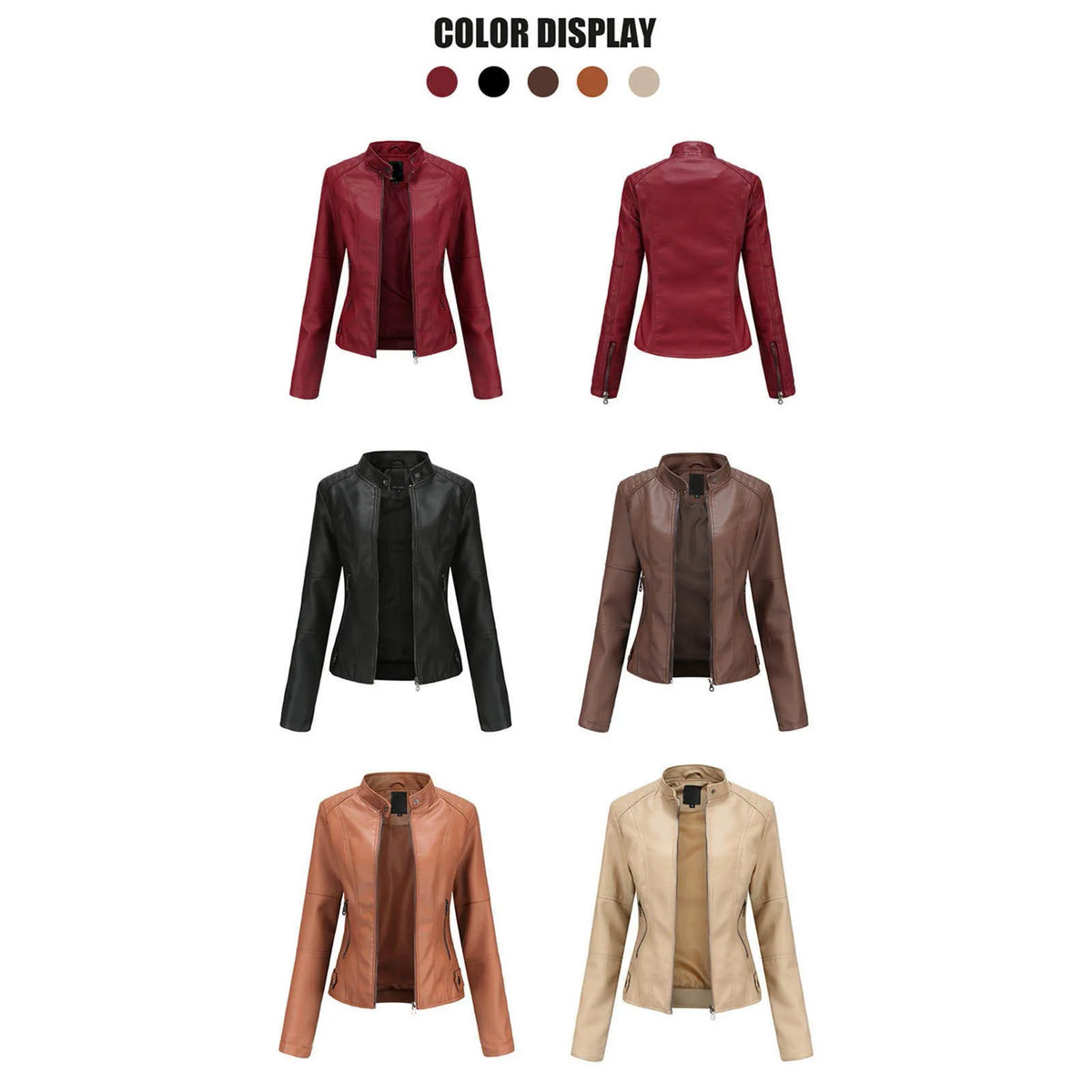 Women's Faux Leather Zip Jacket